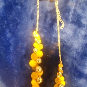 Paparazzi yellow and soccer necklace with matching earrings